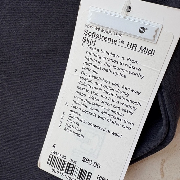 Lululemon women’s softstreme high rise midi skirt size 4 - Picture 2 of 6